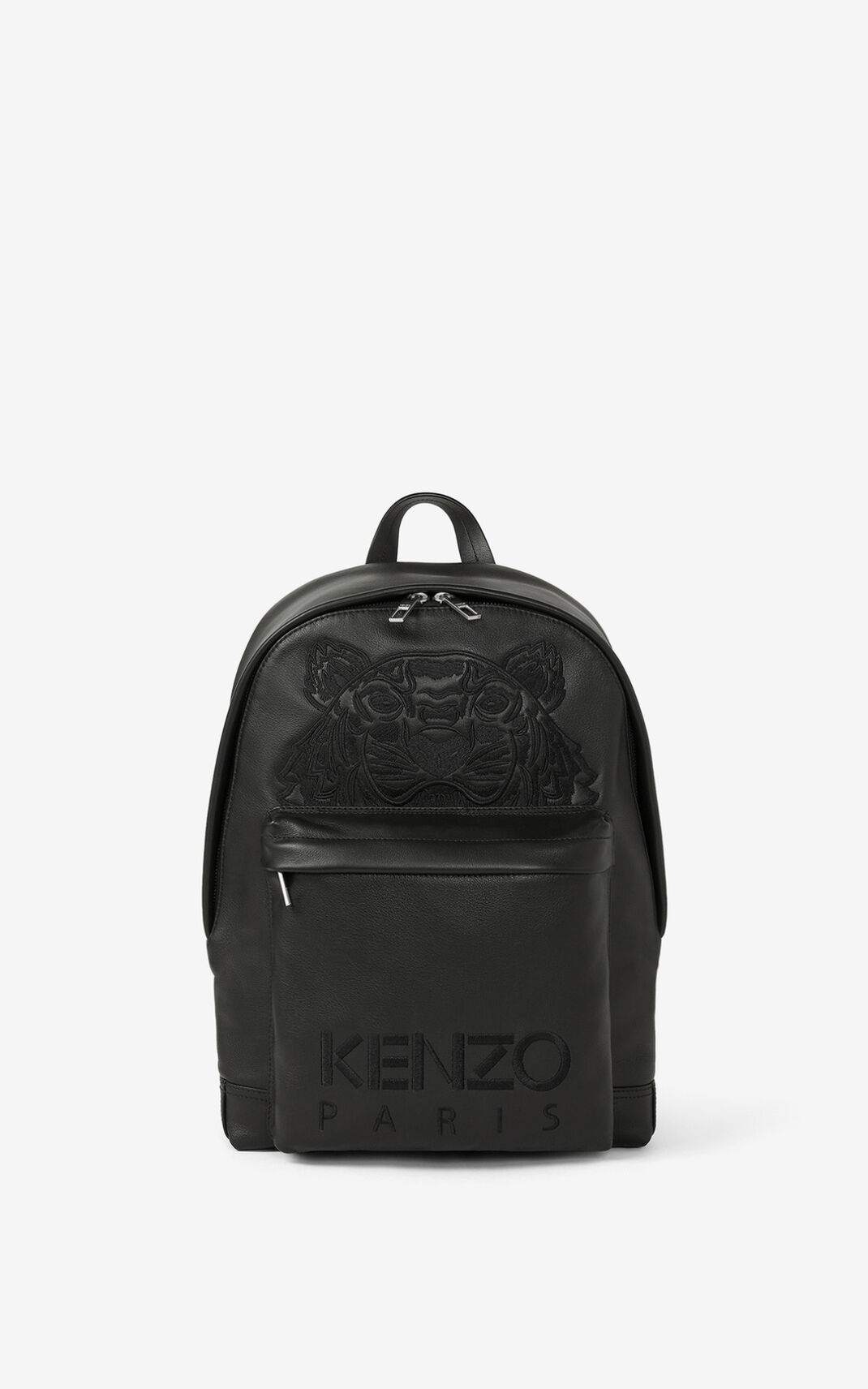 Kenzo Tiger Cuero Mochila Hombre Negras | 1063782-YA